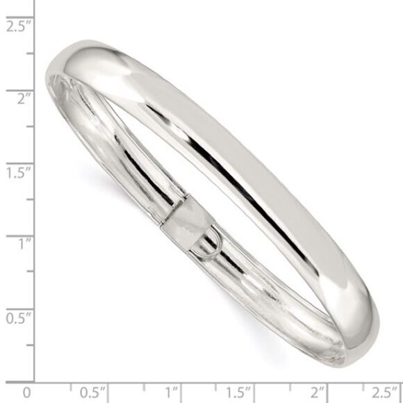 Sterling Silver 8mm Polished Flexible Bangle - Picture 2 of 4